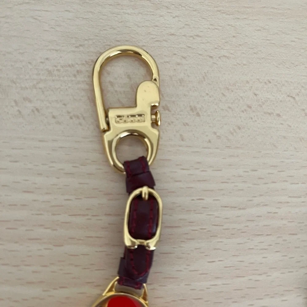Vintage Gucci GG Key Fob Red Blue Sherry Line Dust Bag Box Collectible 1970’s